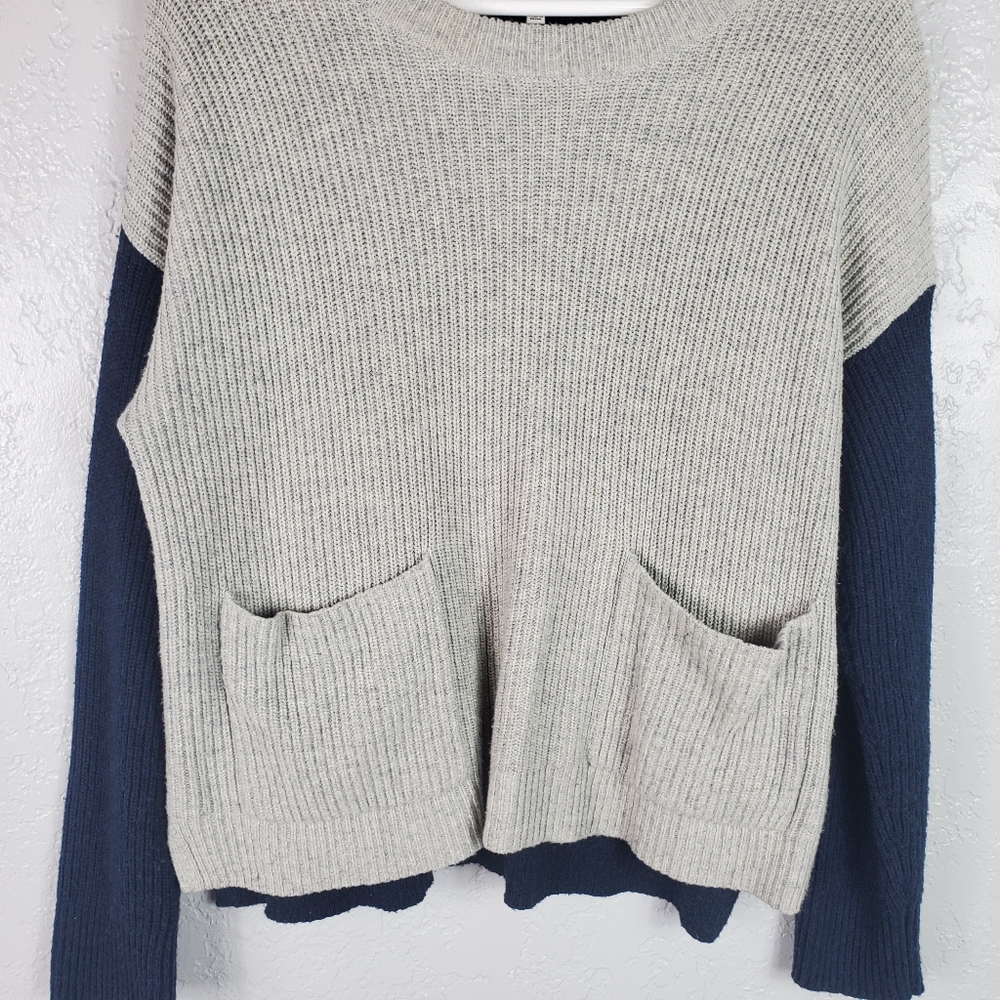 Madewell Boxy Navy Harper Rib Knit Women's Sweater - Picture 7 of 16